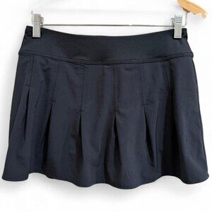 Athleta Black Get Goin Pleated Tennis/Golf Athletic Workout Skort Mini Skirt- XS